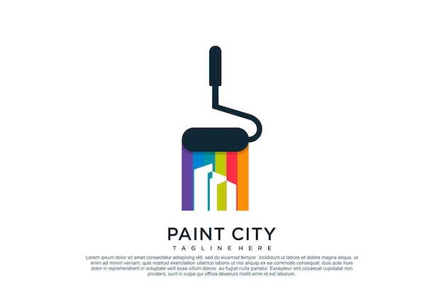 Plantilla de diseño de logotipo de pintura con concepto creativo único Premium Vector