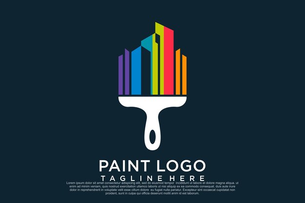Plantilla de diseño de logotipo de pintura con concepto creativo único Premium Vector