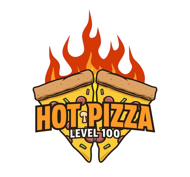 plantilla de diseño del logotipo de la pizza caliente