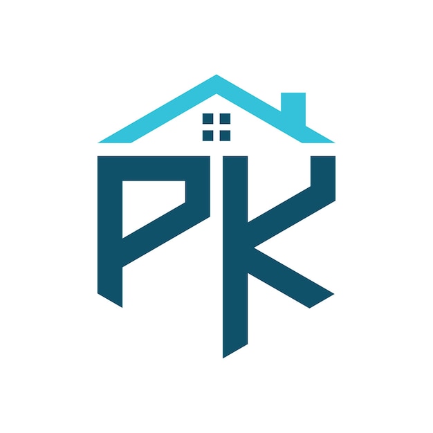 Plantilla de diseño de logotipo de PK House Letter Logotipo de PK para la construcción de bienes raíces o cualquier negocio relacionado con la casa