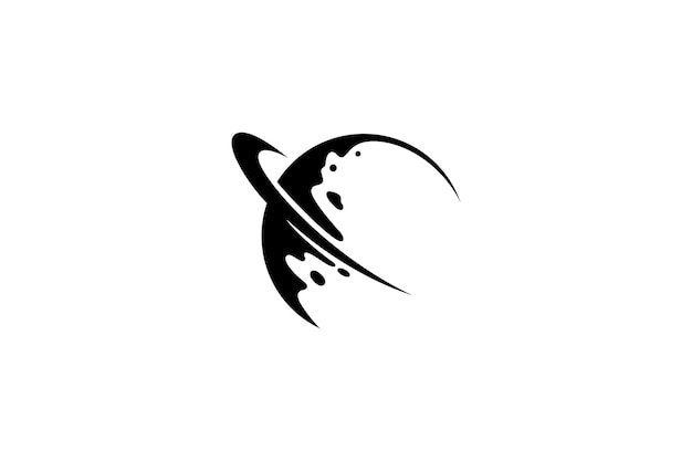 plantilla de diseño del logotipo del planeta en estilo plano