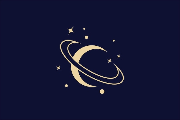 plantilla de diseño de logotipo del planeta con órbita