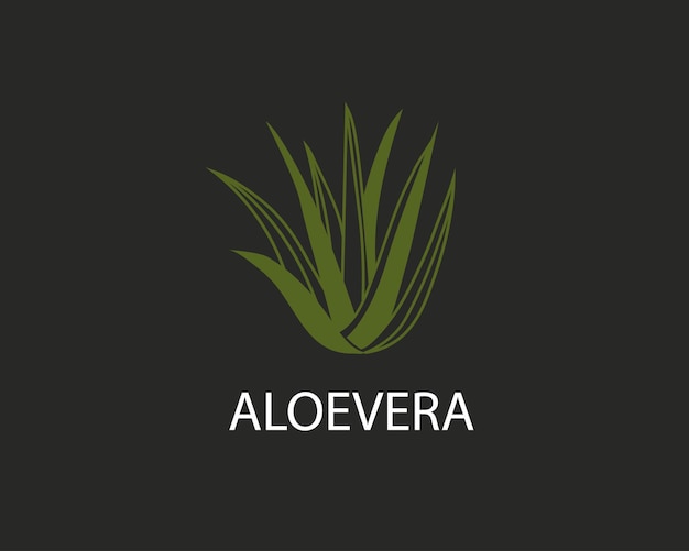 plantilla de diseño de logotipo de la planta de aloe vera para el cuidado de la belleza, la marca, el cuidado cosmético de la piel, etc. en estilo lineal