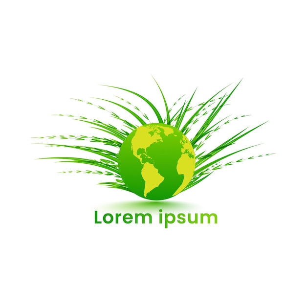 Plantilla de diseño de logotipo de planta ecológica de color verde natural
