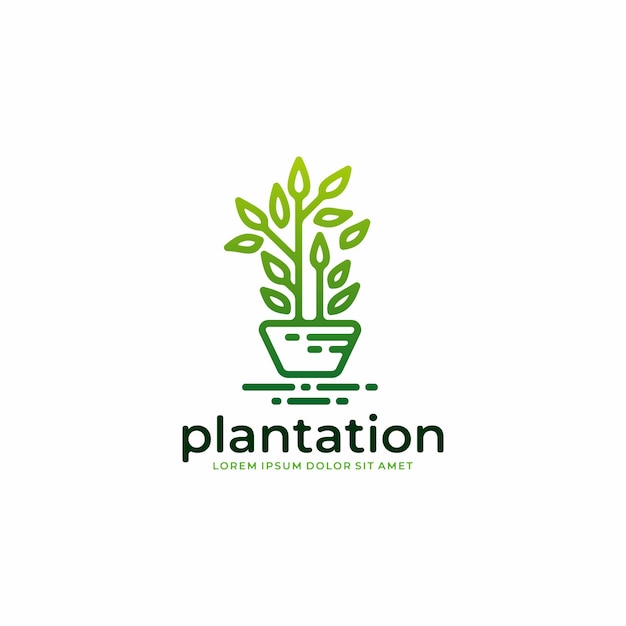 Vector plantilla de diseño de logotipo de planta verde.