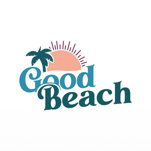 Plantilla de diseño de logotipo de playa Concepto de diseño de logotipo de playa de verano Plantilla de concepto de diseño de logotipo de mar abierto