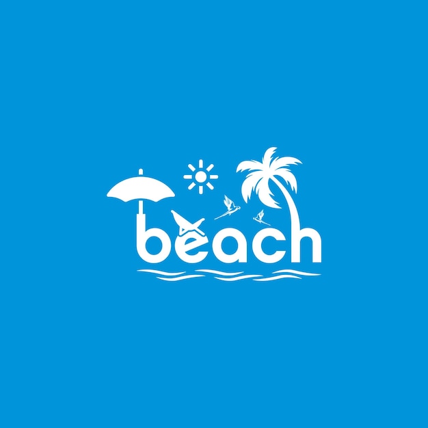 Vector plantilla de diseño de logotipo de playa