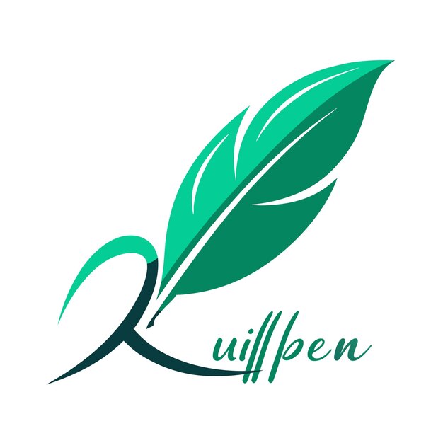 Una plantilla de diseño de logotipo de pluma de gradiente