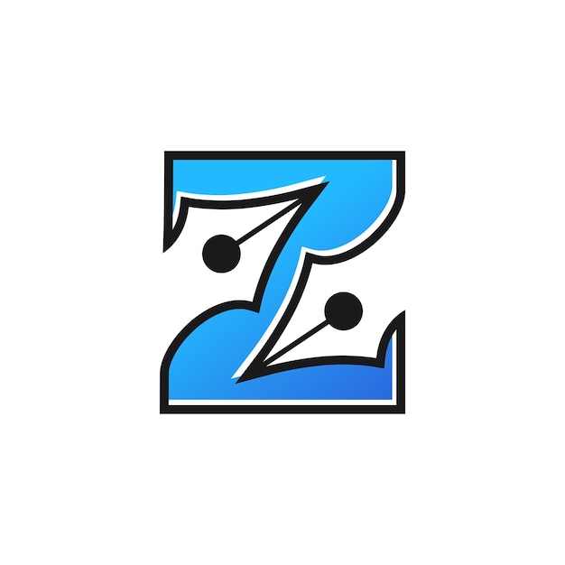Plantilla de diseño de logotipo de pluma de letra z inspiración ilustración vectorial