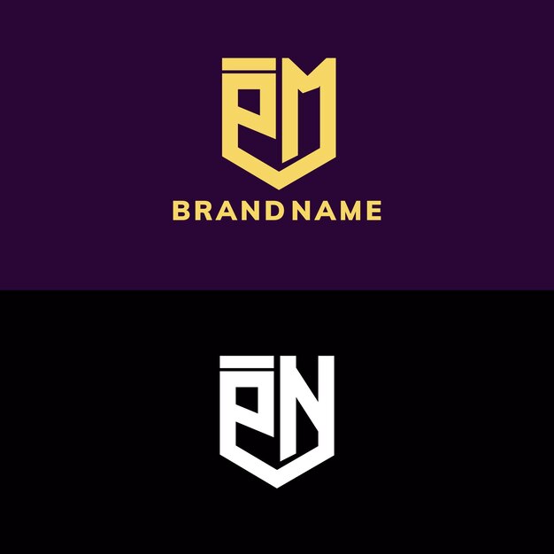 Plantilla de diseño de logotipo pn de letra inicial de monograma moderno
