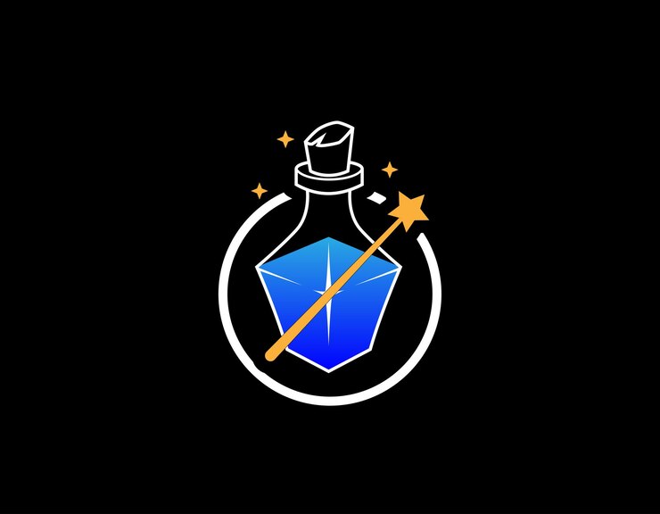 Vector plantilla de diseño del logotipo de la poción mágica