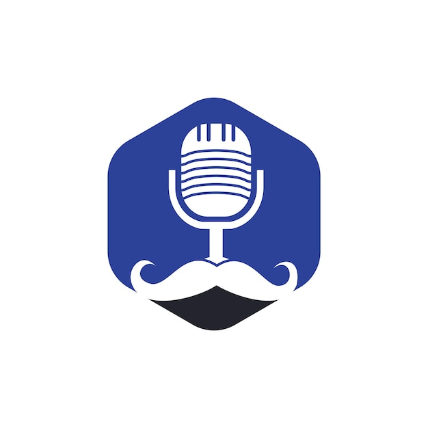 plantilla de diseño de logotipo de podcast de caballero