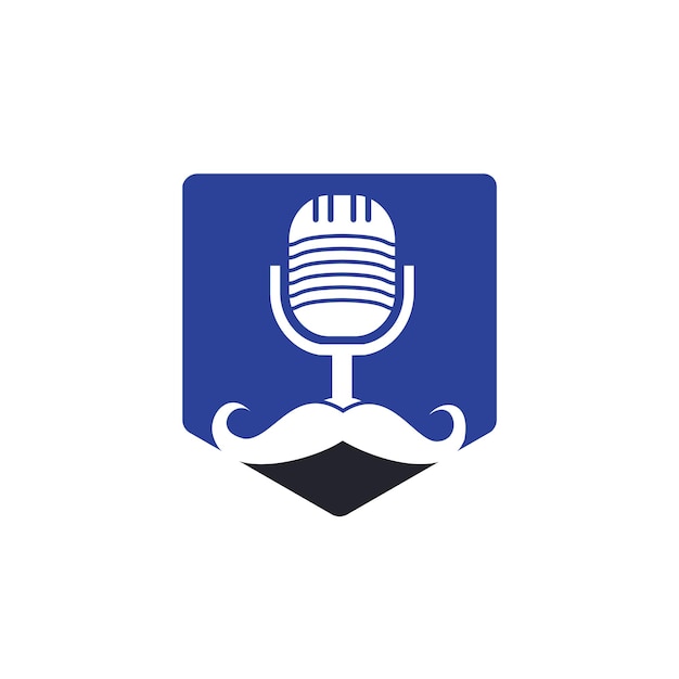 plantilla de diseño de logotipo de podcast de caballero