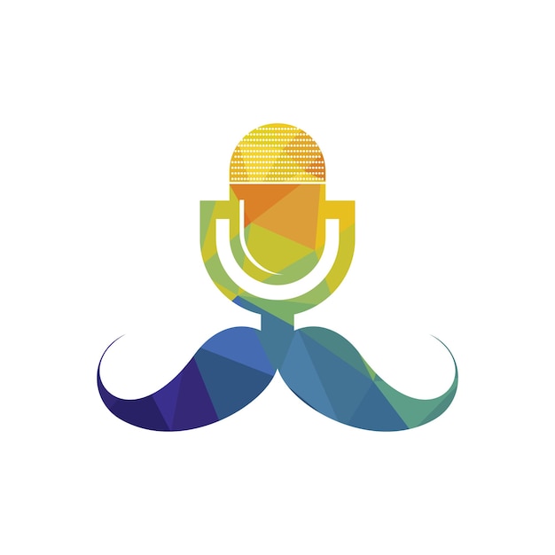 plantilla de diseño de logotipo de podcast de caballero