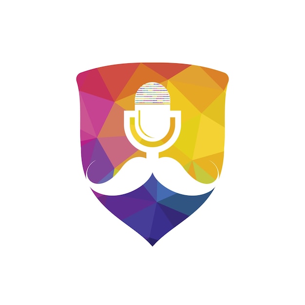 plantilla de diseño de logotipo de podcast de caballero