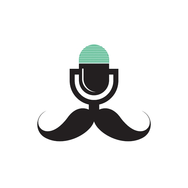 plantilla de diseño de logotipo de podcast de caballero