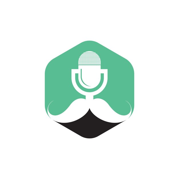 plantilla de diseño de logotipo de podcast de caballero