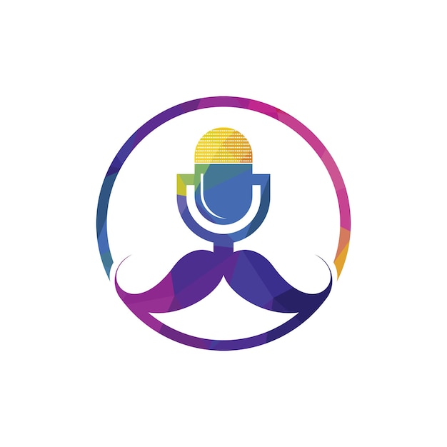 plantilla de diseño de logotipo de podcast de caballero