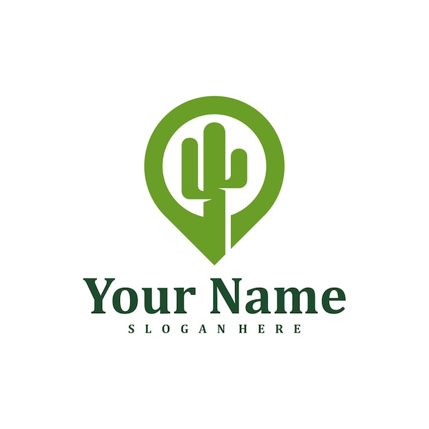 Plantilla de diseño de logotipo de Point Cactus Ilustración de vector de logotipo de Cactus creativo