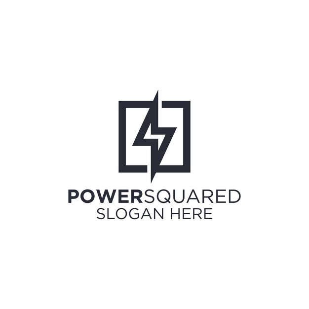 Vector plantilla de diseño de logotipo de power square