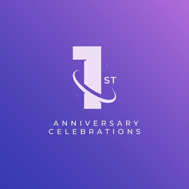 Plantilla de diseño del logotipo del primer aniversario