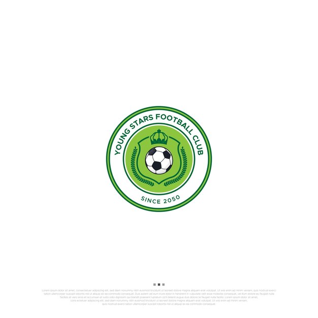 Una plantilla de diseño de logotipo profesional para un club de fútbol