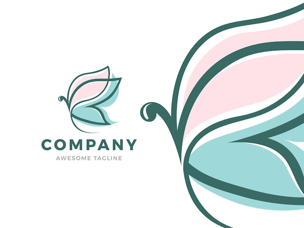 Vector plantilla de diseño de logotipo profesional de mariposa para empresa