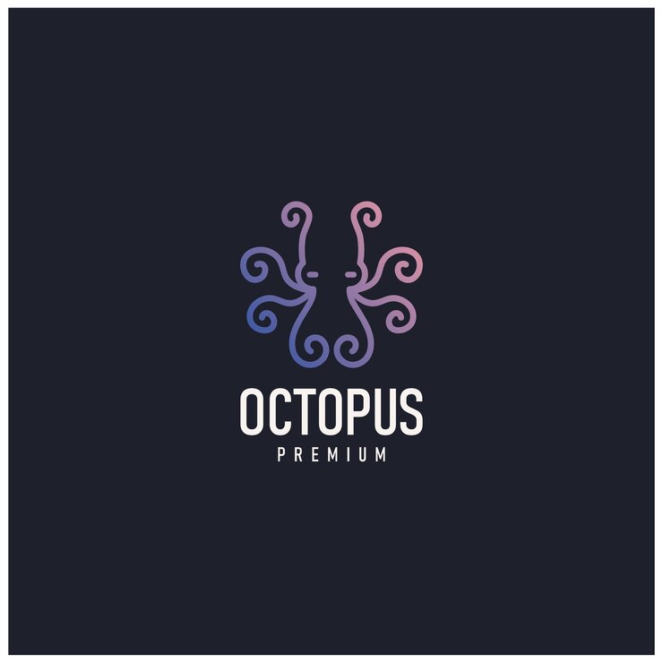 Plantilla de diseño de logotipo de pulpo Vector Premium