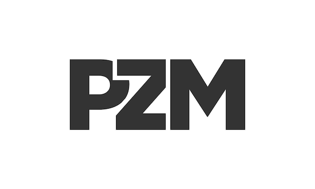 plantilla de diseño de logotipo de PZM con texto en negrita fuerte y moderno logotipo vectorial basado inicial con tipografía simple y minimalista identidad de empresa de moda