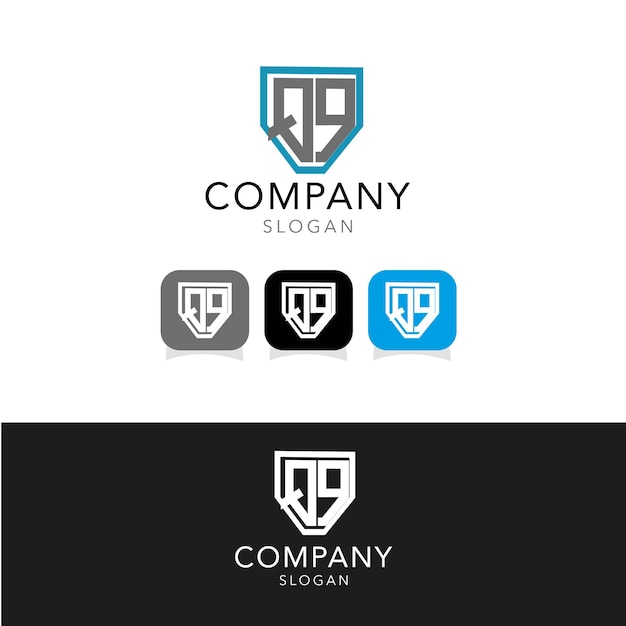 Plantilla de diseño de logotipo qp de letra inicial de monograma moderno