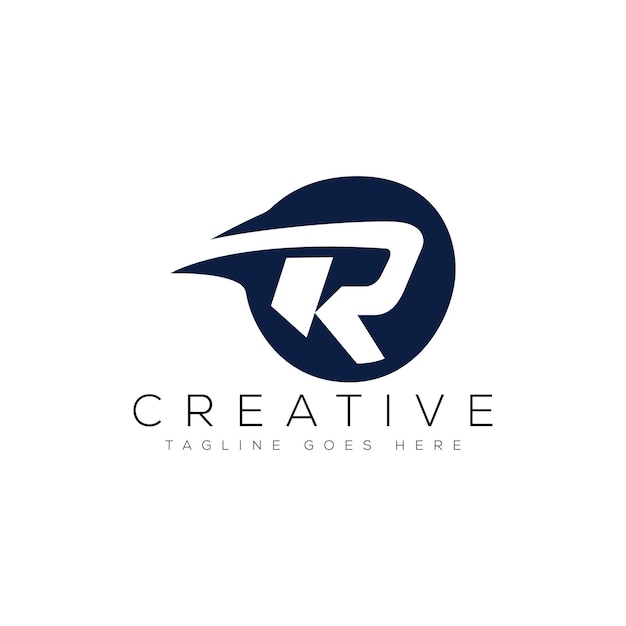 Plantilla de diseño de logotipo R minimalista moderno Elemento de marca gráfico vectorial