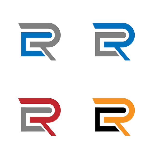 Plantilla de diseño de logotipo rc de letra inicial de monograma moderno