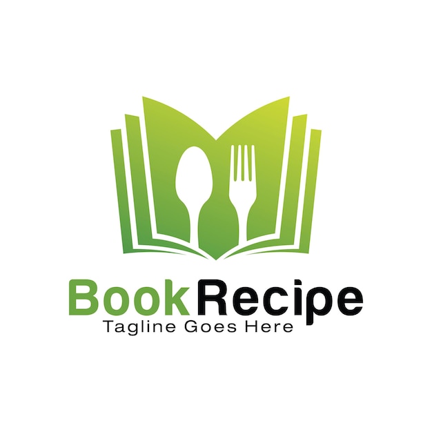 Plantilla de diseño de logotipo de receta de libro