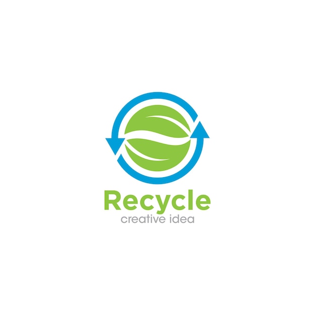 plantilla de diseño de logotipo de reciclaje creativo