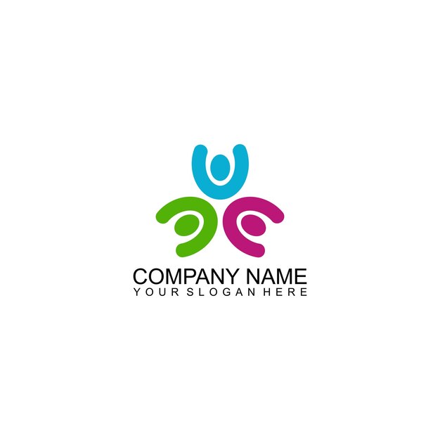Plantilla de diseño de logotipo de red social y adopción de vector de diseño de logotipo de cuidado familiar