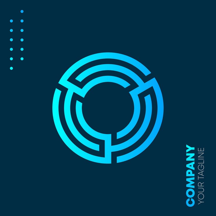 Vector plantilla de diseño de logotipo redondo circular azul
