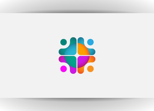 Plantilla de diseño de logotipo de relación de conexión de unidad social humana juntos