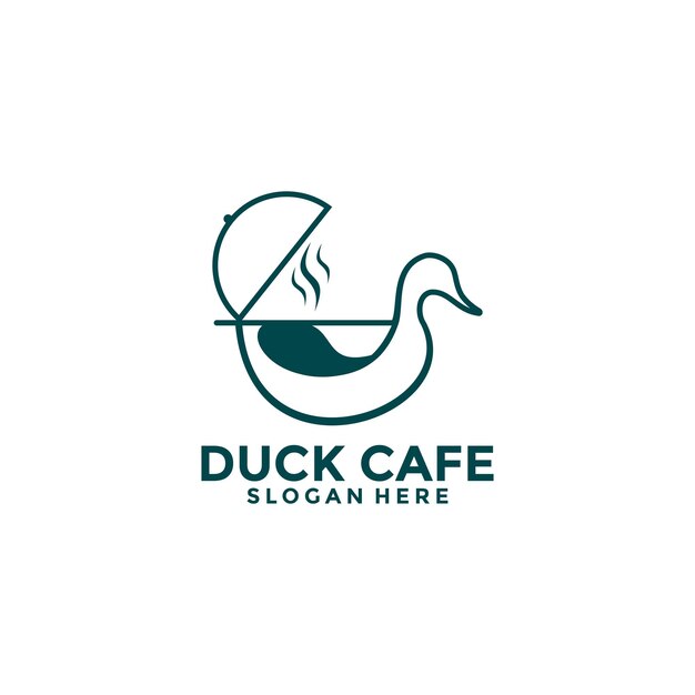 Plantilla de diseño del logotipo del restaurante Duck Cafe Vector Creative