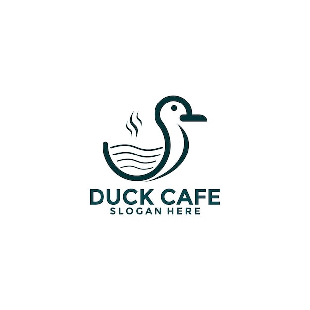 Plantilla de diseño del logotipo del restaurante Duck Cafe Vector Creative