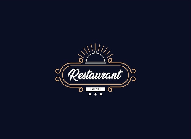 Plantilla de diseño de logotipo de restaurante de estilo vintage