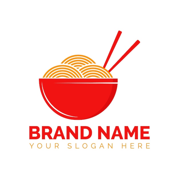 plantilla de diseño del logotipo de un restaurante de fideos chinos