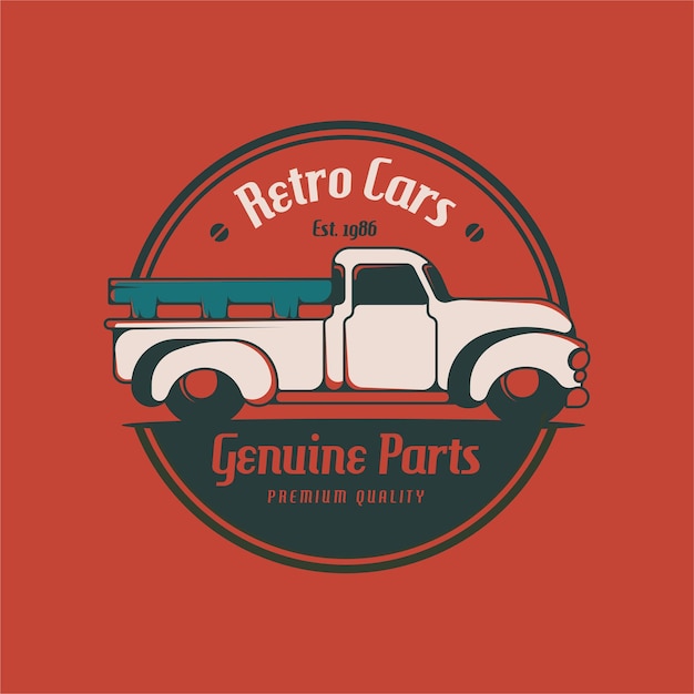 Plantilla de diseño de logotipo retro americano muscle car