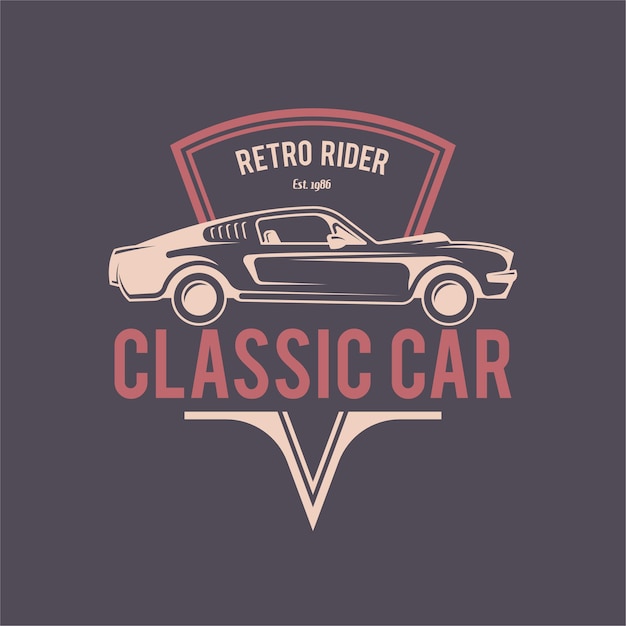 Vector plantilla de diseño de logotipo retro americano muscle car