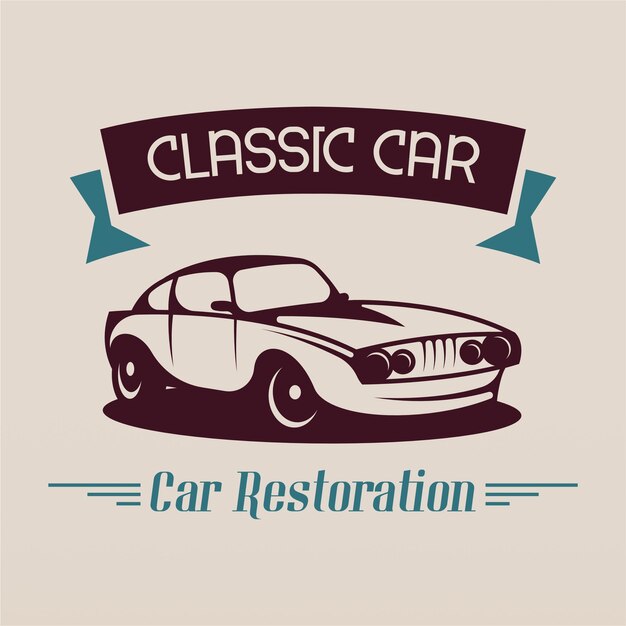 Vector plantilla de diseño de logotipo retro americano muscle car