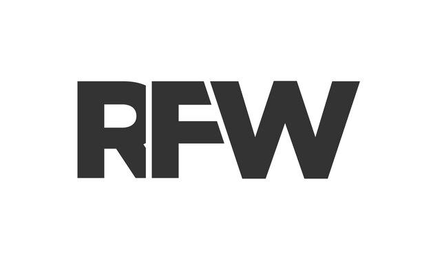 plantilla de diseño de logotipo de RFW con texto en negrita fuerte y moderno logotipo vectorial basado en inicial con tipografía simple y minimalista identidad de empresa de moda