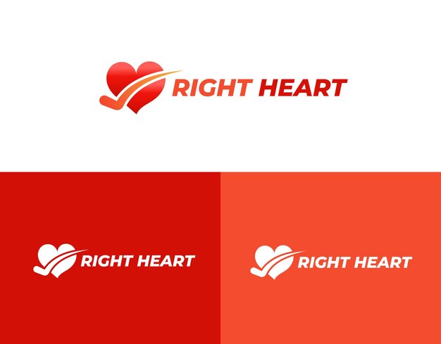 Plantilla de diseño del logotipo de right heart concepto de identidad de marca moderno y significativo