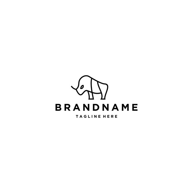 Plantilla de diseño de logotipo de rinoceronte moderno