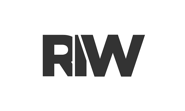 plantilla de diseño de logotipo de RIW con texto en negrita fuerte y moderno logotipo vectorial basado en inicial con tipografía simple y minimalista identidad de empresa de moda