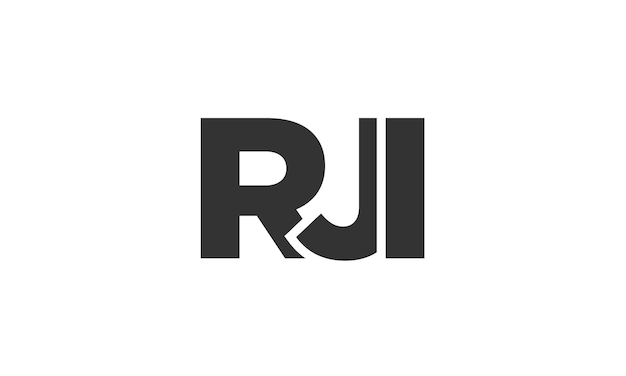 plantilla de diseño de logotipo RJI con texto en negrita fuerte y moderno logotipo vectorial basado en inicial con tipografía simple y minimalista identidad de empresa de moda