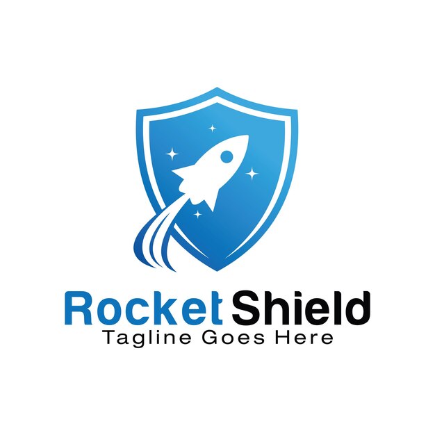 Plantilla de diseño de logotipo Rocket Shield